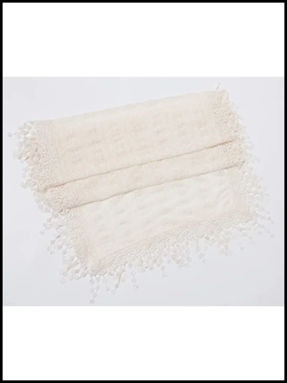 Lightweight Leaf Lace Fringe Scarf Bridal Shawl for Women